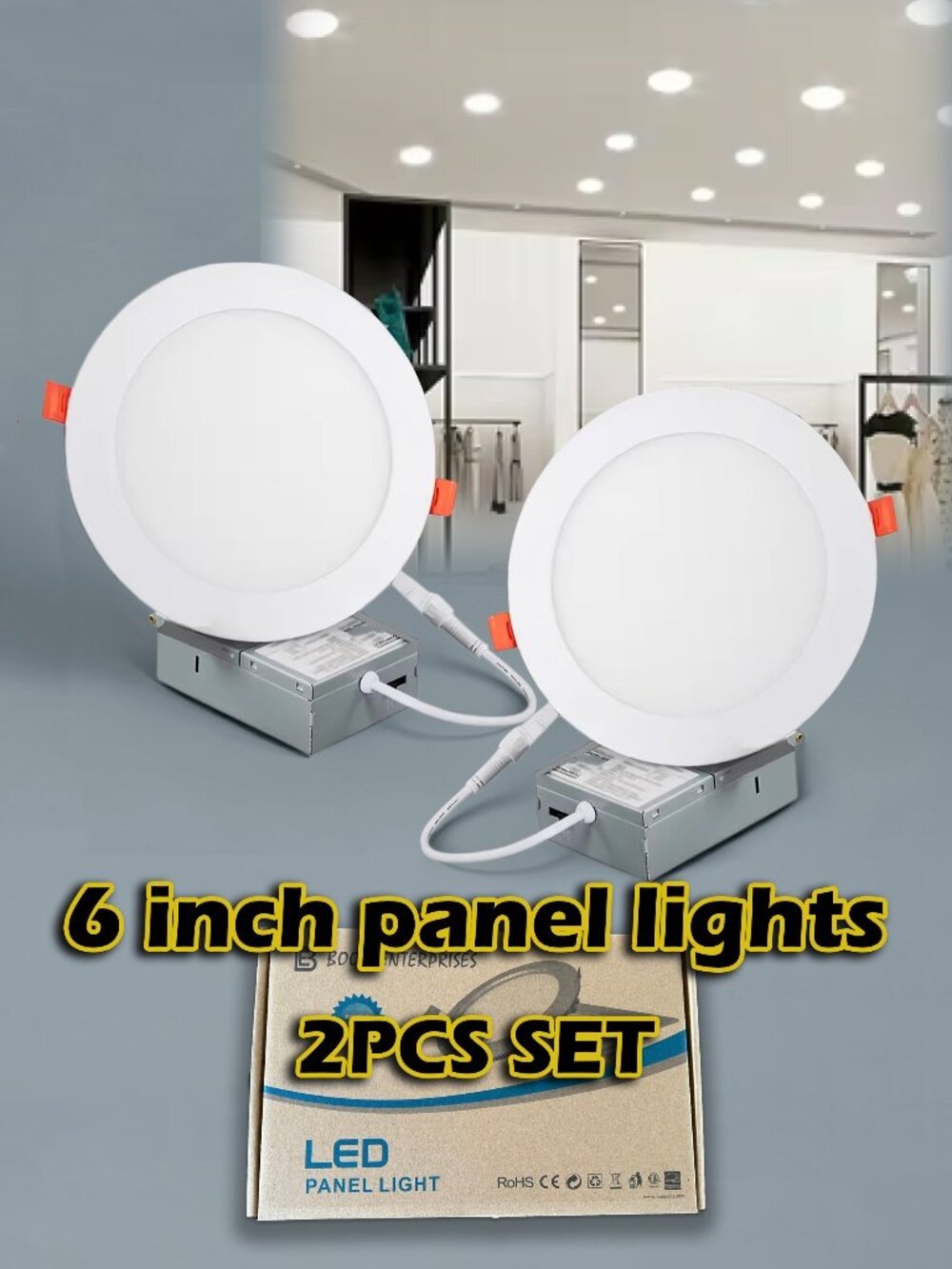 2PC SET  Brand New | 6 inch / 14.5cm LED Round  Panel Light | Warm White | 9W